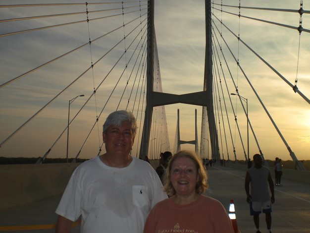 New Mississippi River Bridge. Dawn over the new Mississippi