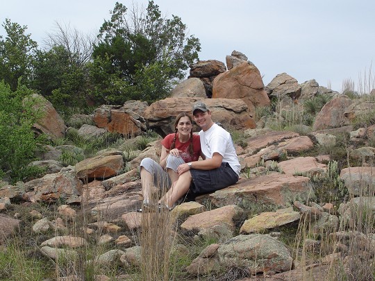 Us on a hike at Inks Lake State Park in Burnett, TX